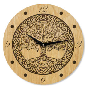 Wanduhr Lebensbaum aus Holz front