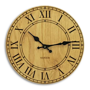 Wanduhr römische Ziffern aus Holz - Eiche rustikal 30 cm