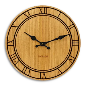 Küchenuhr Landhausstil aus Holz - Eiche 30 cm